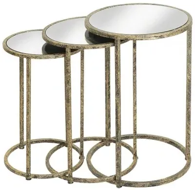 Nest of 3 Tables - Antique Gold image