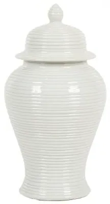 Nina 10 Inch Ginger Jar Set of 2 - White image