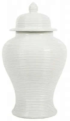 Nina 15 Inch Ginger Jar Set of 2 - White