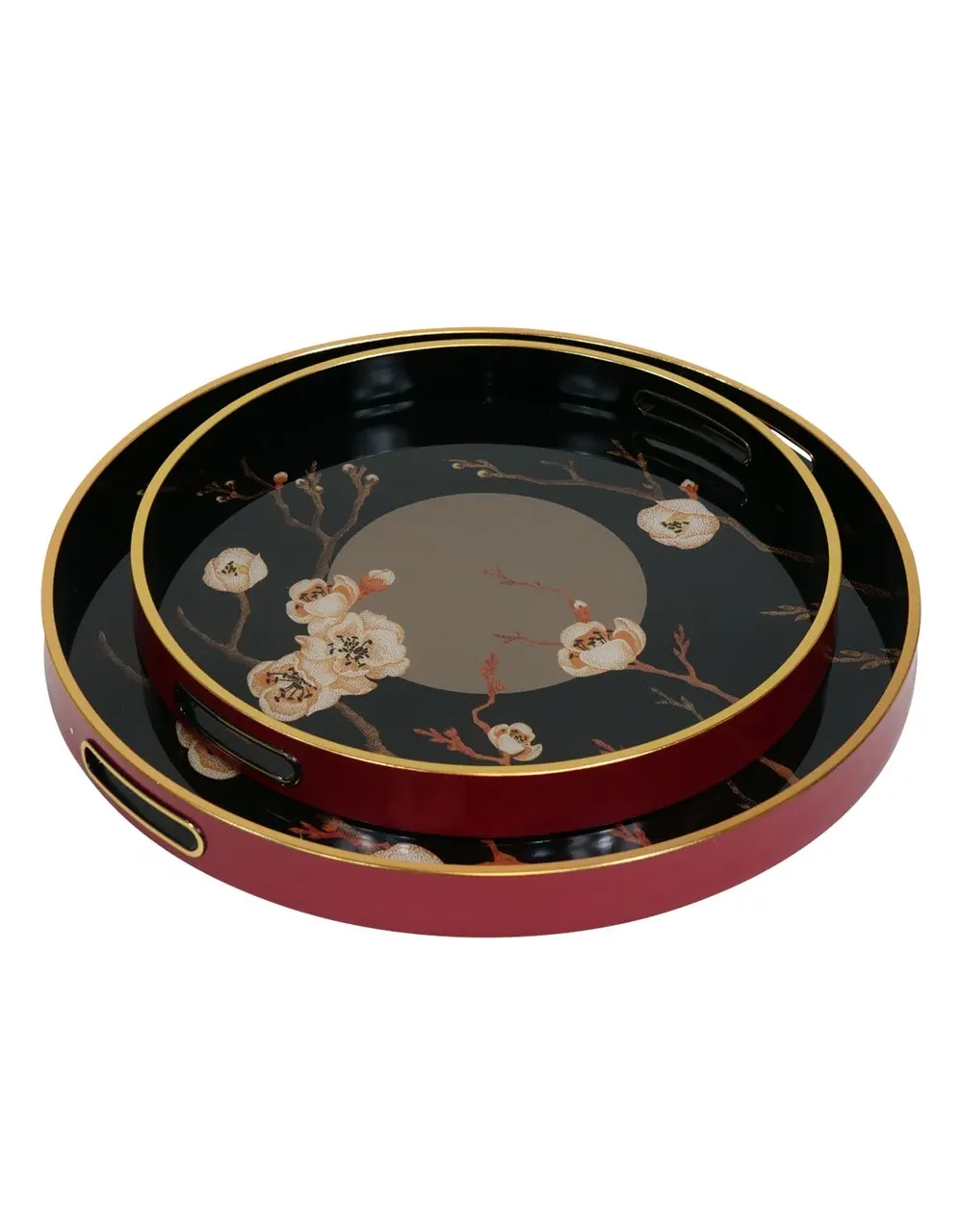 Oriental Bloom Trays Set of 2
