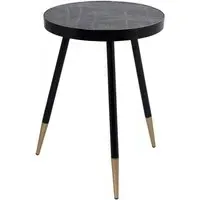 Palm Tree Round Side Table - Black