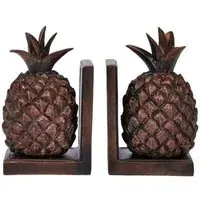 Pineapple Bookends - Copper, Wood