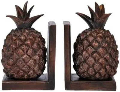 Pineapple Bookends - Copper, Wood image