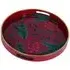 Red Berry Glass Tray Set of 2 - Red, Glass
