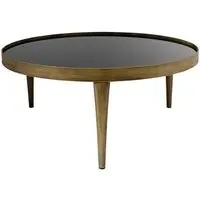 Reese Large Round Coffee Table - Black, Antique Bronze
