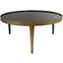 Reese Large Round Coffee Table - Black, Antique Bronze