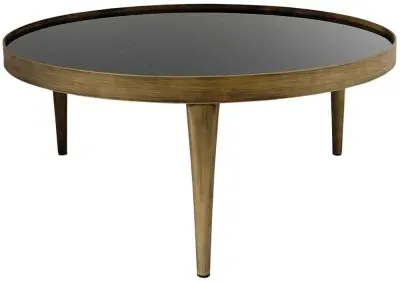 Reese Large Round Coffee Table - Black, Antique Bronze
