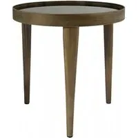 Reese Small Round Coffee Table - Black, Antique Bronze
