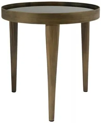 Reese Small Round Coffee Table - Black, Antique Bronze image