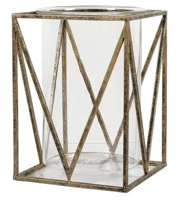 Solomon Large Candle Holder Set of 2 - Antique Gold, Metal image