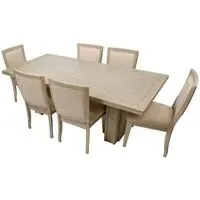 Tambour Dining Table - Beige