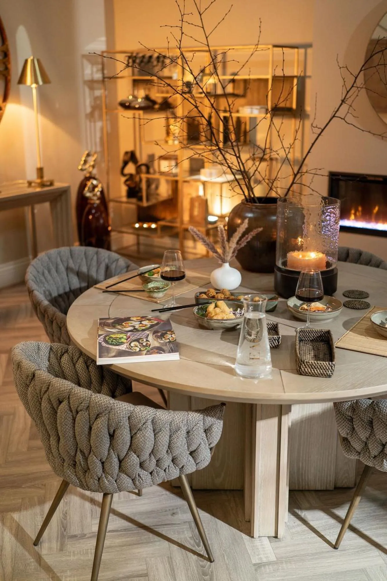 Tambour Round Table - Beige