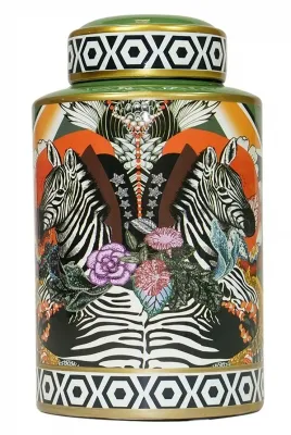 Wonder Bazaar Zebra Prints Jar Set of 2