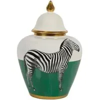 Zebra Small Jar Set of 2 - White, Porcelain