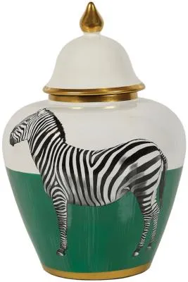 Zebra Small Jar Set of 2 - White, Porcelain image