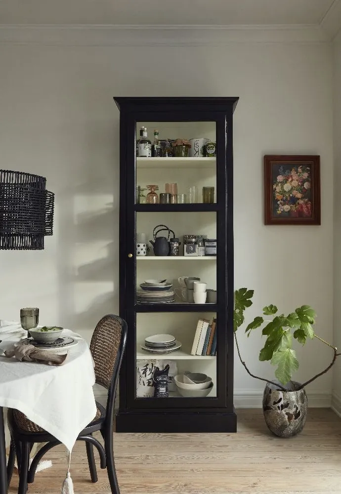 1 Door Display Cabinet - Black, Mango Wood