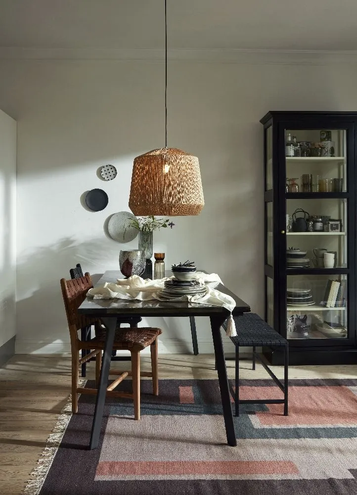 1 Door Display Cabinet - Black, Mango Wood