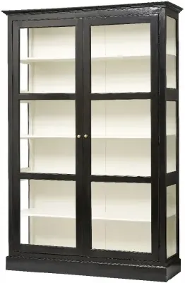 2 Door Display Cabinet - Black, Mango Wood