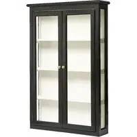 2 Door Wall Display Cabinet - Black, Mango Wood