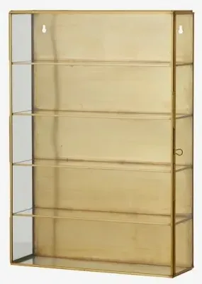 Ada Tall Wall Display Cabinet - Gold, Metal