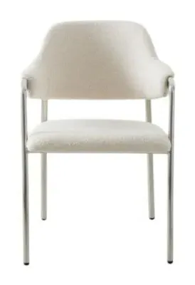 Albert Teddy Fabric Armchair Set of 2 - White