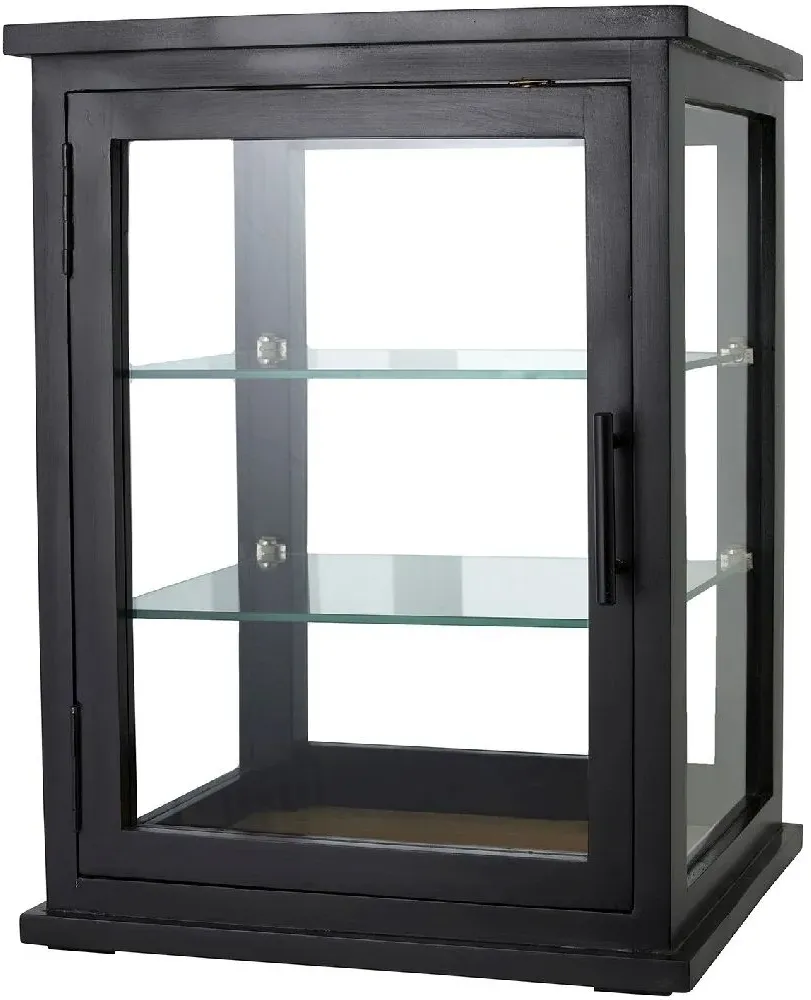 Arno 1 Door Display Cabinet - Black, Mango Wood