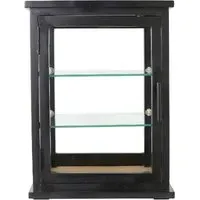 Arno 1 Door Display Cabinet - Black, Mango Wood