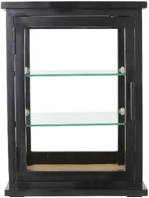 Arno 1 Door Display Cabinet - Black, Mango Wood image