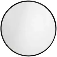 Asio Round Wall Mirror - Black, Metal