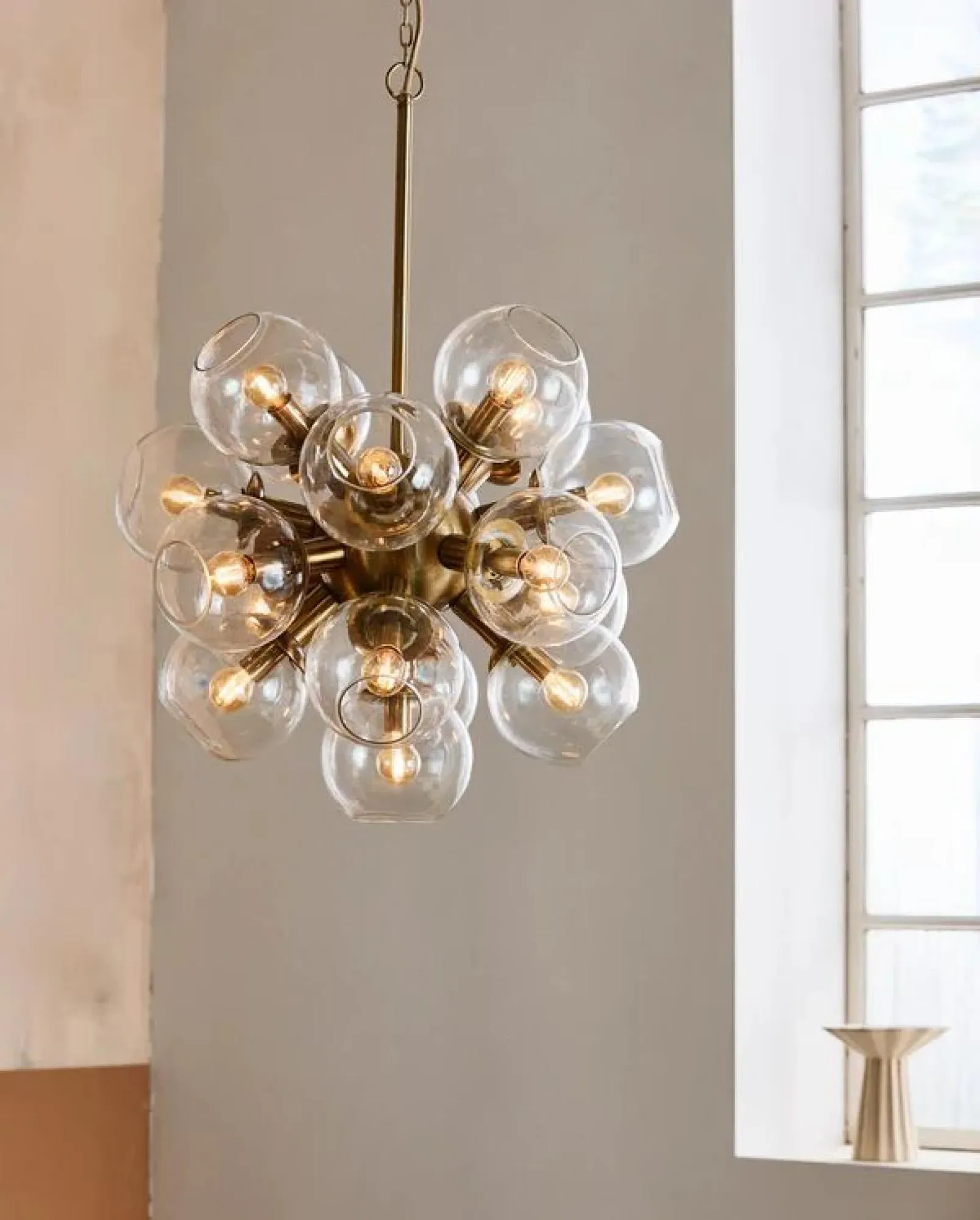 Atomic Hanging Lamp - Gold, Glass