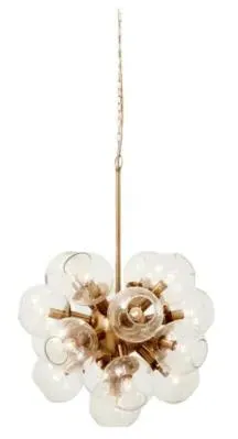 Atomic Hanging Lamp - Gold, Glass