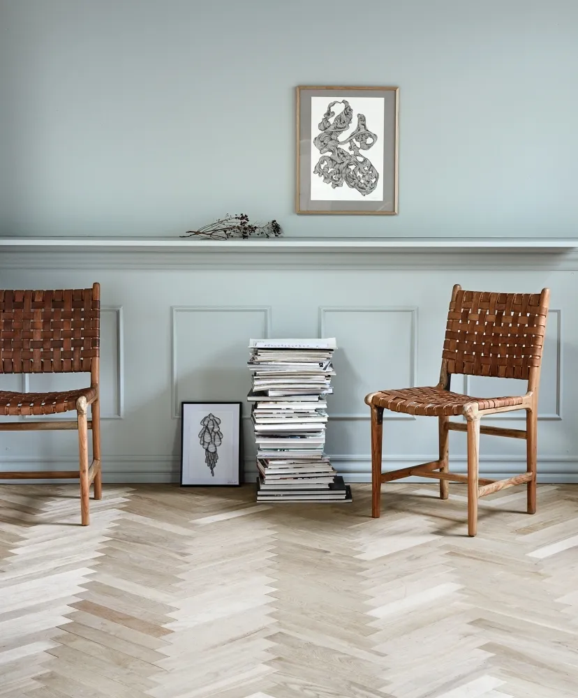 Aya Dining Chair Set of 2 - Brown, Buffalo Leather