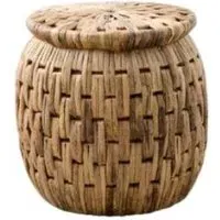 Baccio Round Stool - Natural, Rattan