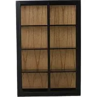 Bei 2 Door Wall Display Cabinet with Sliding Doors - Black