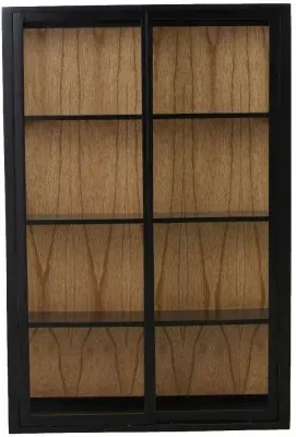 Bei 2 Door Wall Display Cabinet with Sliding Doors - Black