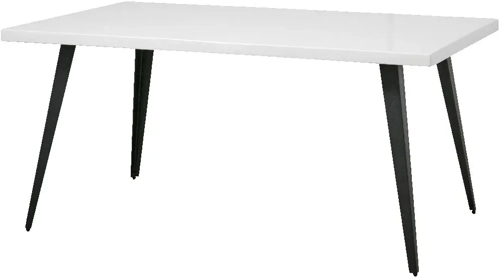 Blanca 6-Seater Dining Table with Herringbone - White