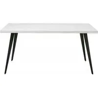 Blanca 6-Seater Dining Table with Herringbone - White