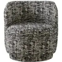 Bomu Fabric Lounge Chair - Black and White