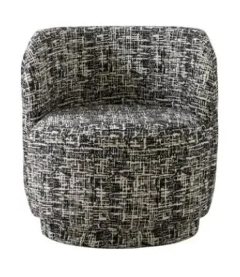 Bomu Fabric Lounge Chair - Black and White image