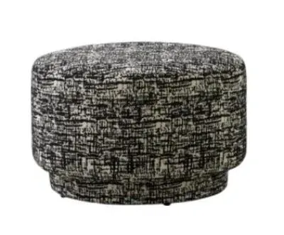 Bomu Fabric Pouf - Black and White image