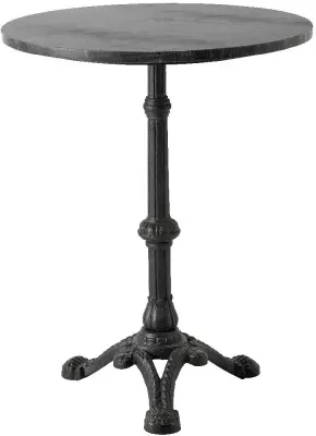 Cafe Round Side Table - Black, Marble