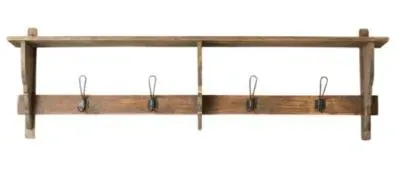 Caroni Wall Shelf with 4 Hooks - Natural image