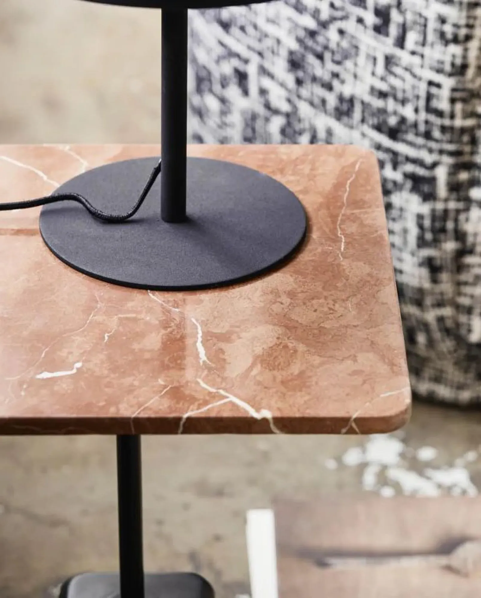 Chao Square Side Table - Rust, Marble