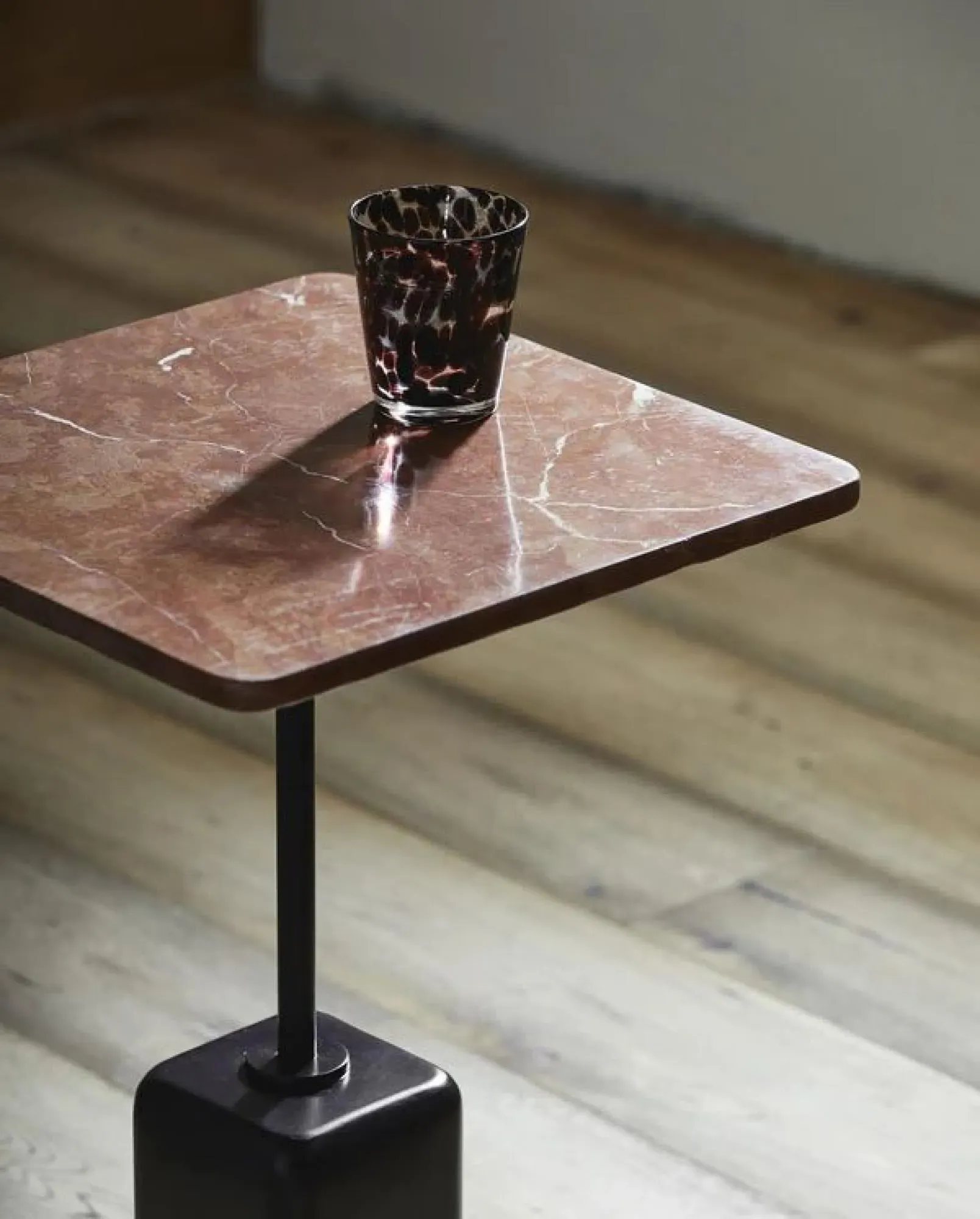 Chao Square Side Table - Rust, Marble