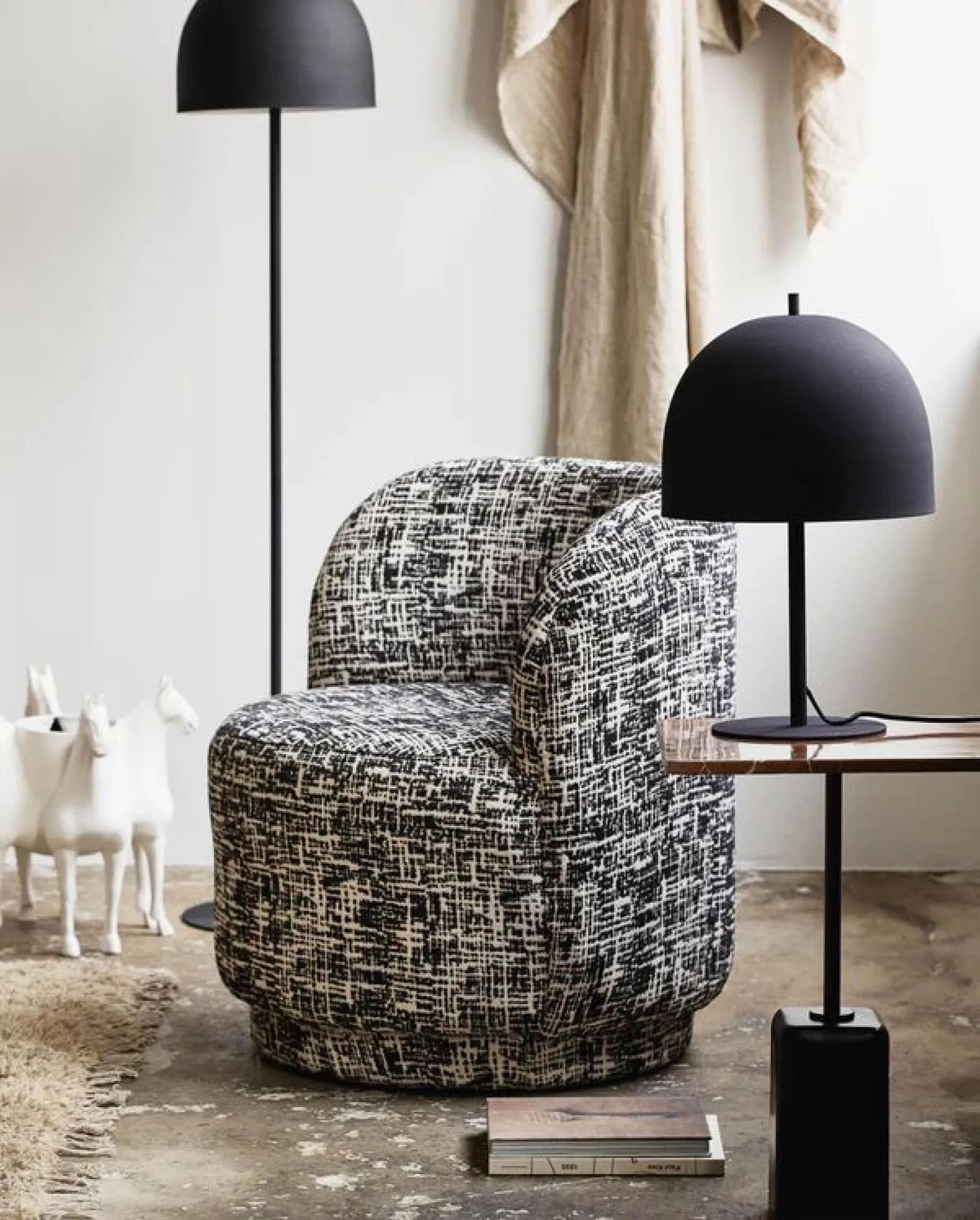 Chao Square Side Table - Rust, Marble