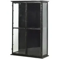 Downtown 2 Door Glass Wall Display Cabinet - Black