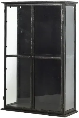 Downtown 2 Door Glass Wall Display Cabinet - Black image