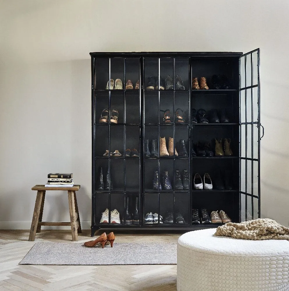 Downtown 3 Door Display Cabinet - Black