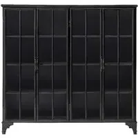 Downtown 4 Door Display Cabinet - Black