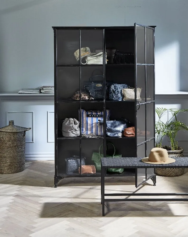 Downtown Wide 2 Door Display Cabinet - Black